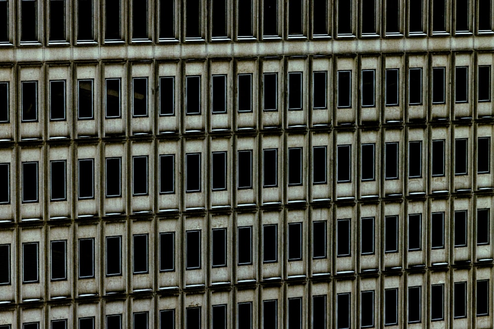 a close up of a building with many windows