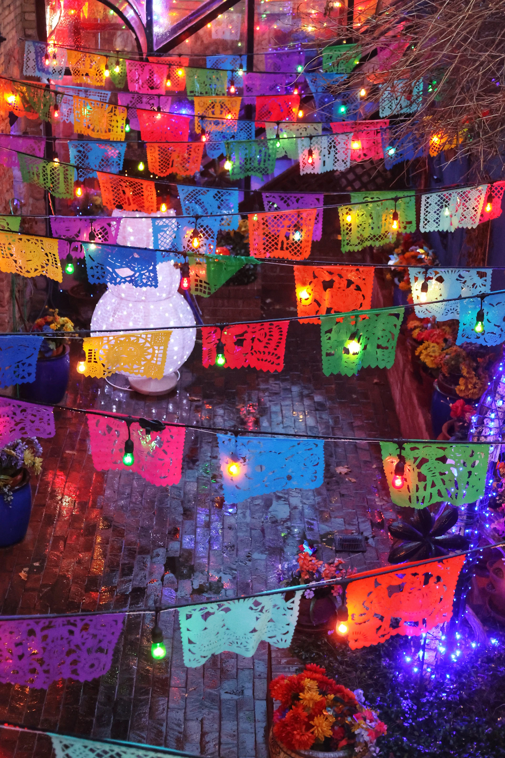 a room filled with lots of colorful lights