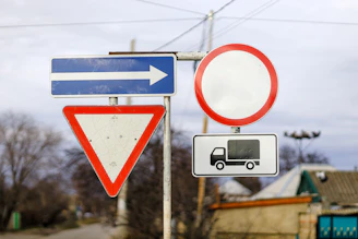 Colorful traffic signs displayed on a clean white background for easy learning.