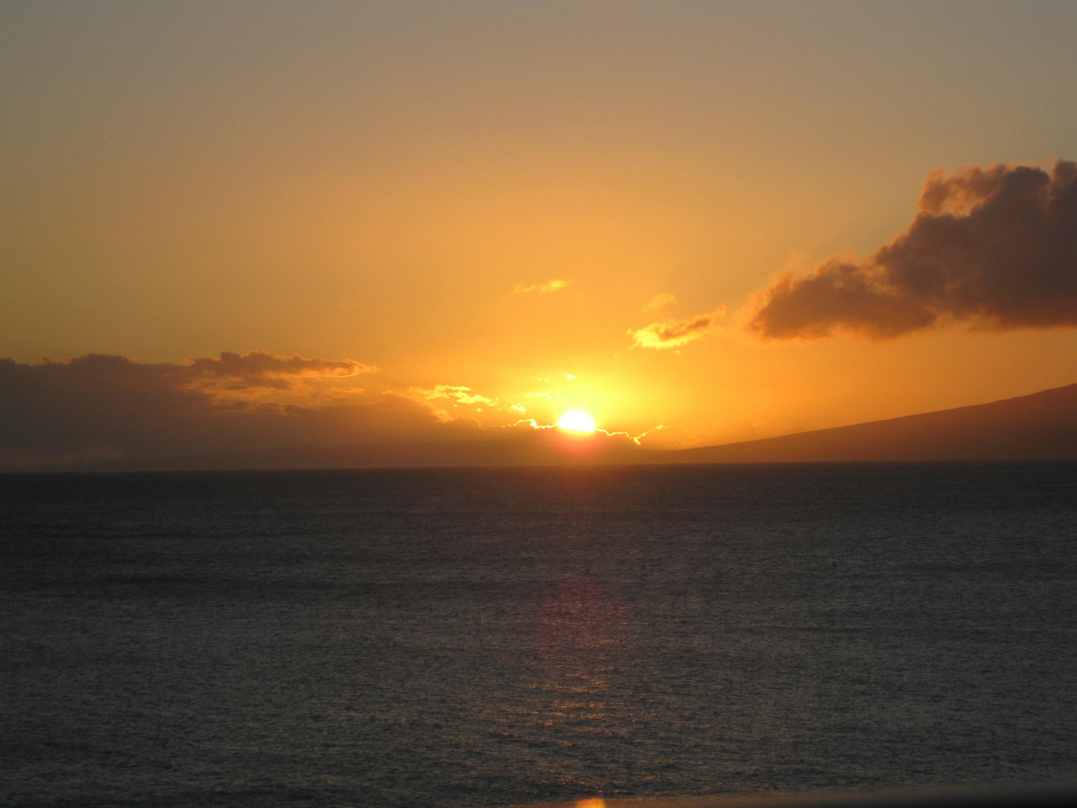Sunrise on a public beach in Maui