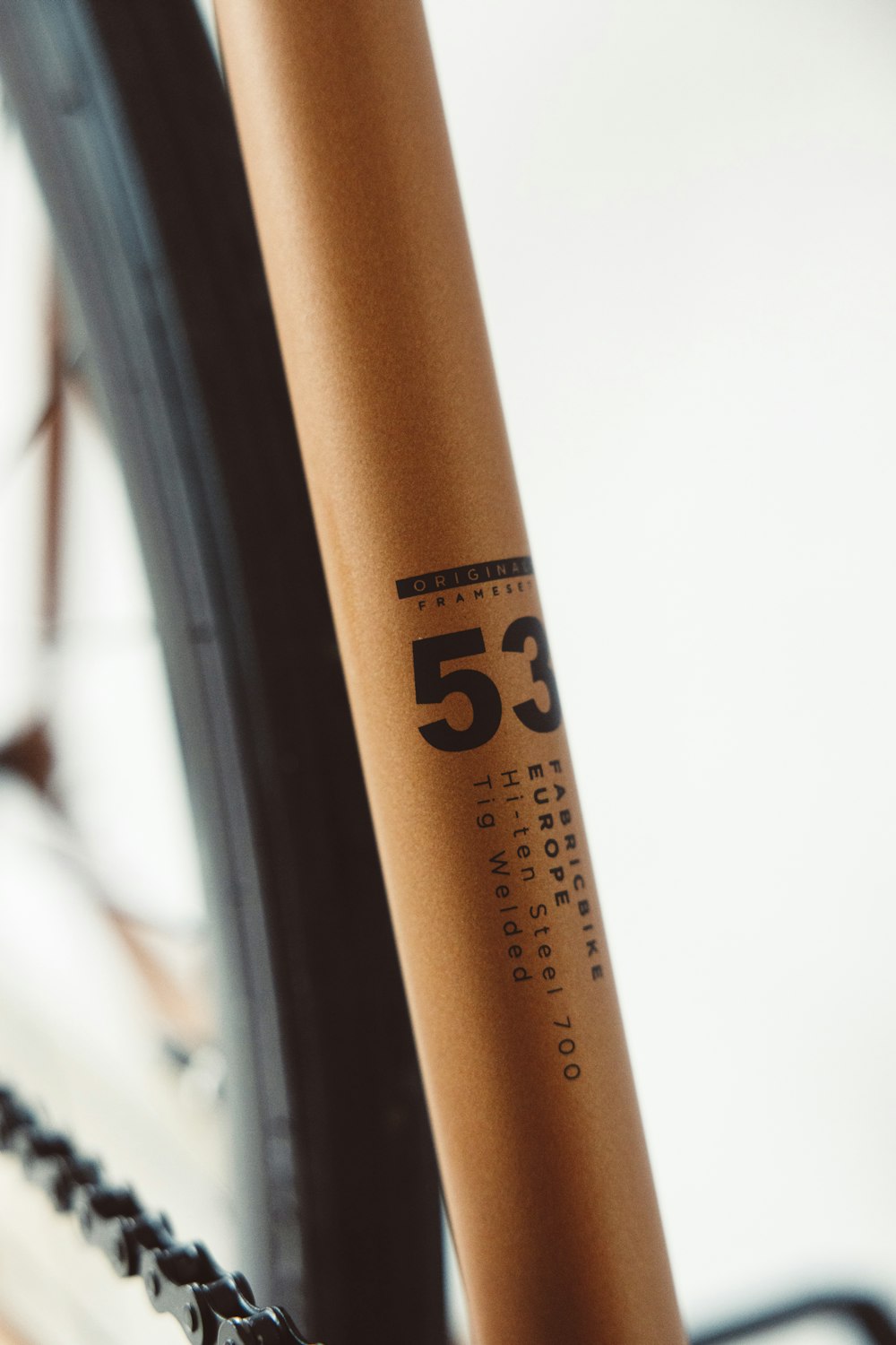 a close up of a bike with a number on it