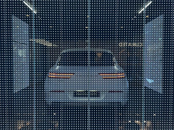 A stunning LED bar light installed on a sleek car.