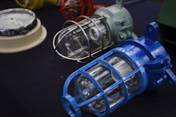 a close up of a light on a table