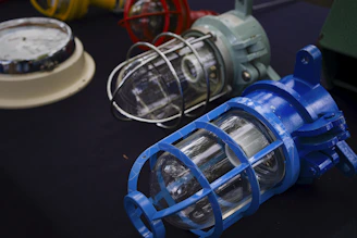 a close up of a light on a table