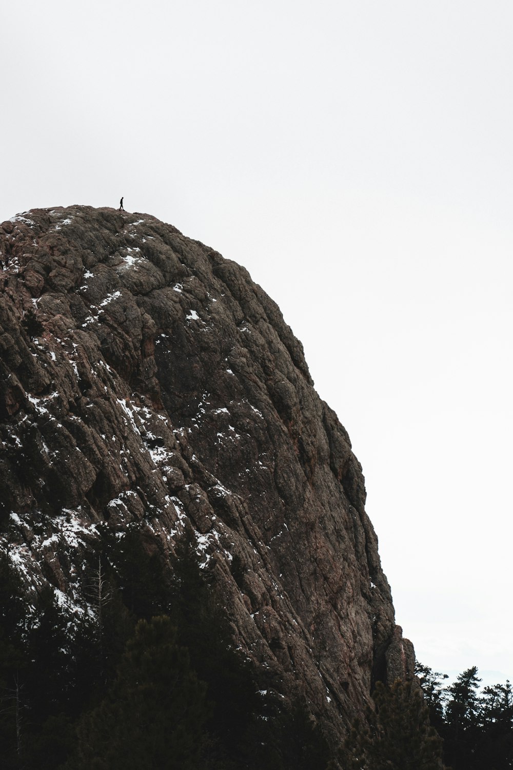 a person standing on top of a large rock