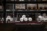 a warehouse filled with lots of white items