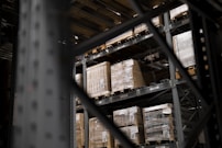 a warehouse filled with lots of boxes and pallets