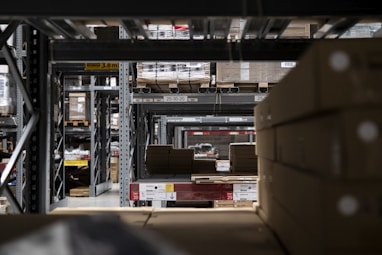 a warehouse filled with lots of boxes and boxes