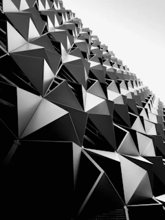 a black and white photo of a building