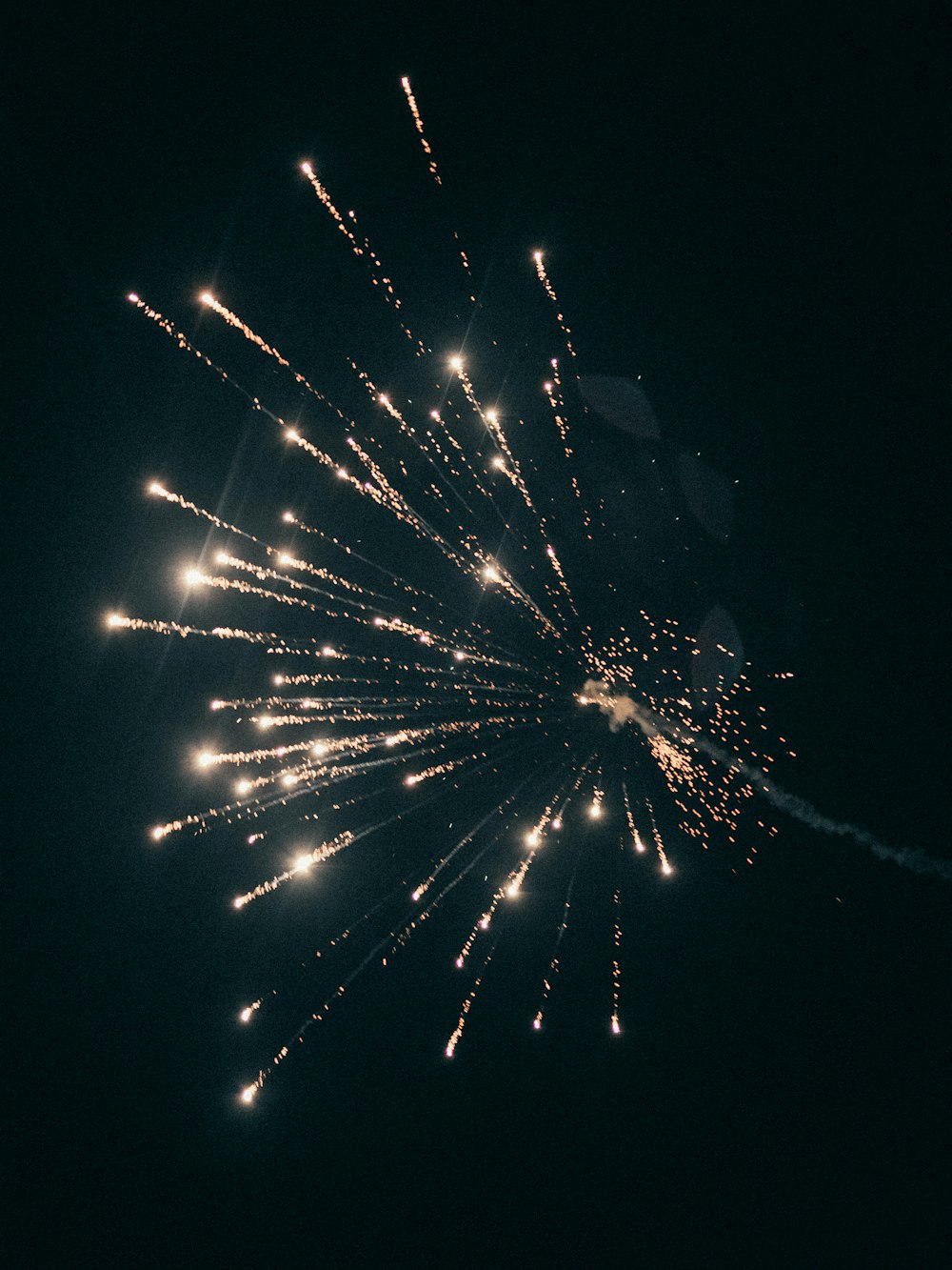 a fireworks is lit up in the night sky