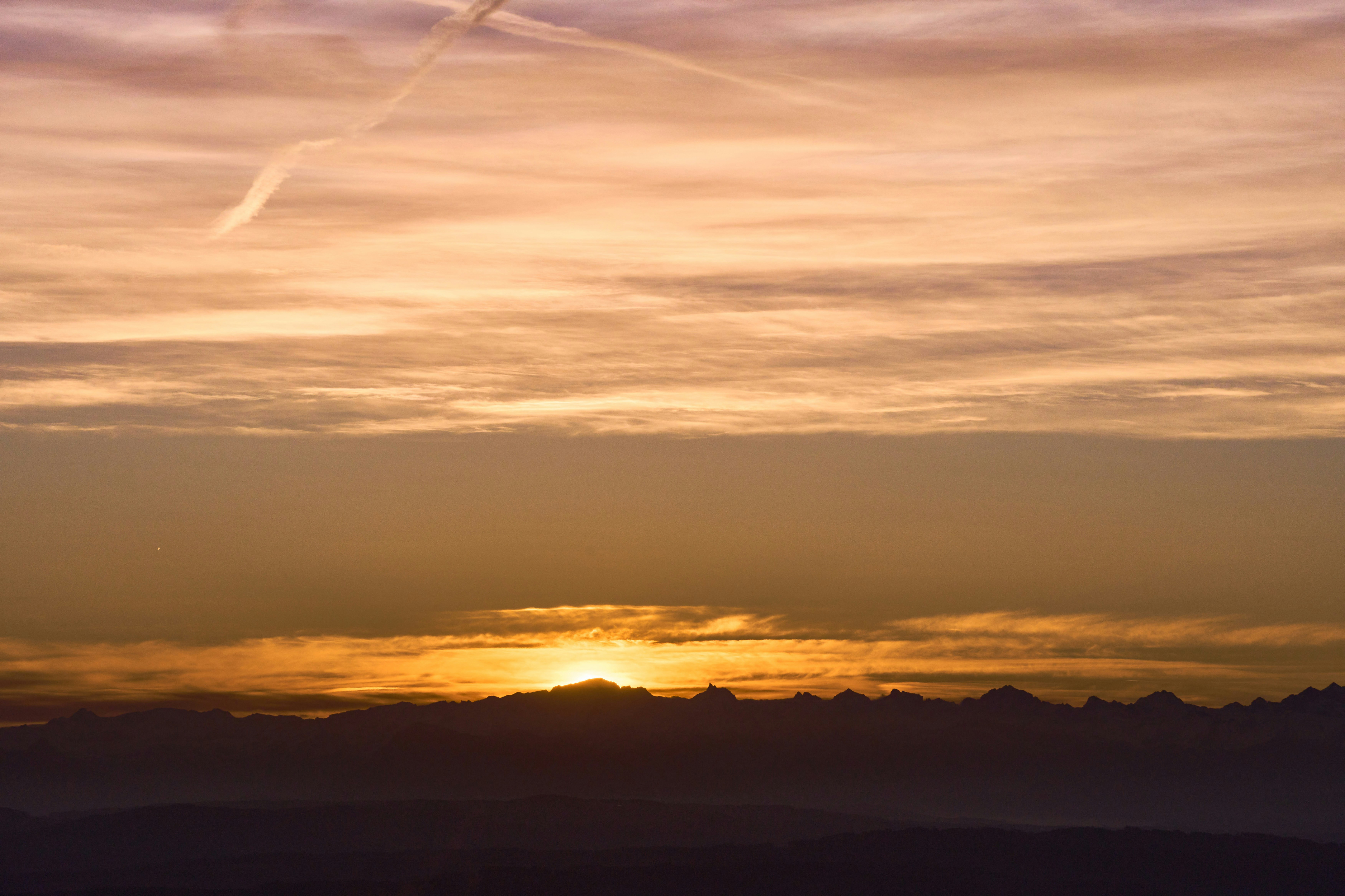 The first ligth of 2023 seen from the Belchenflue in swiss