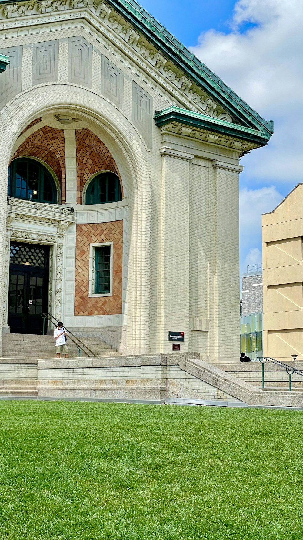 a building with a clock on the front of it