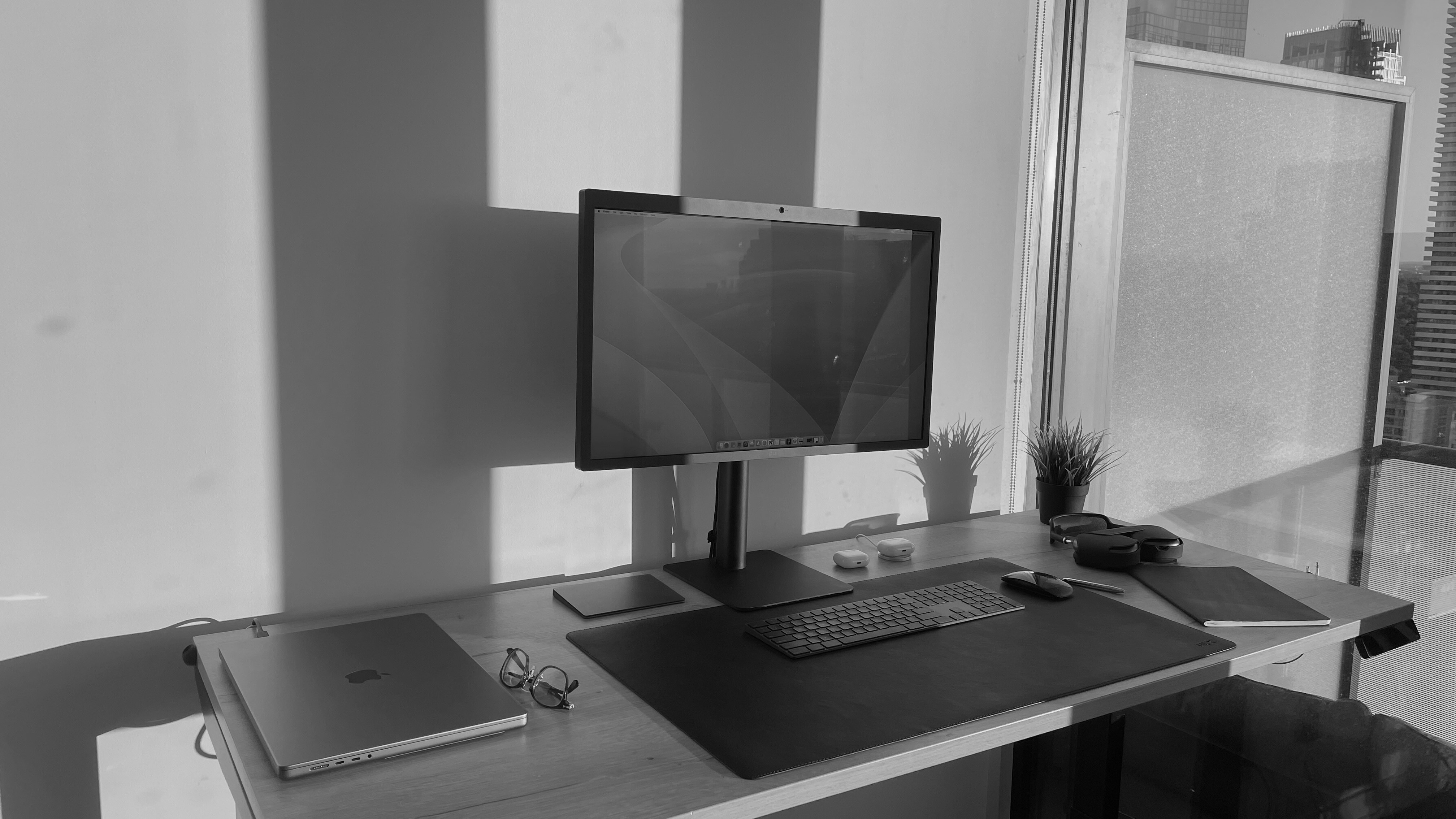 Computer monitor on desk