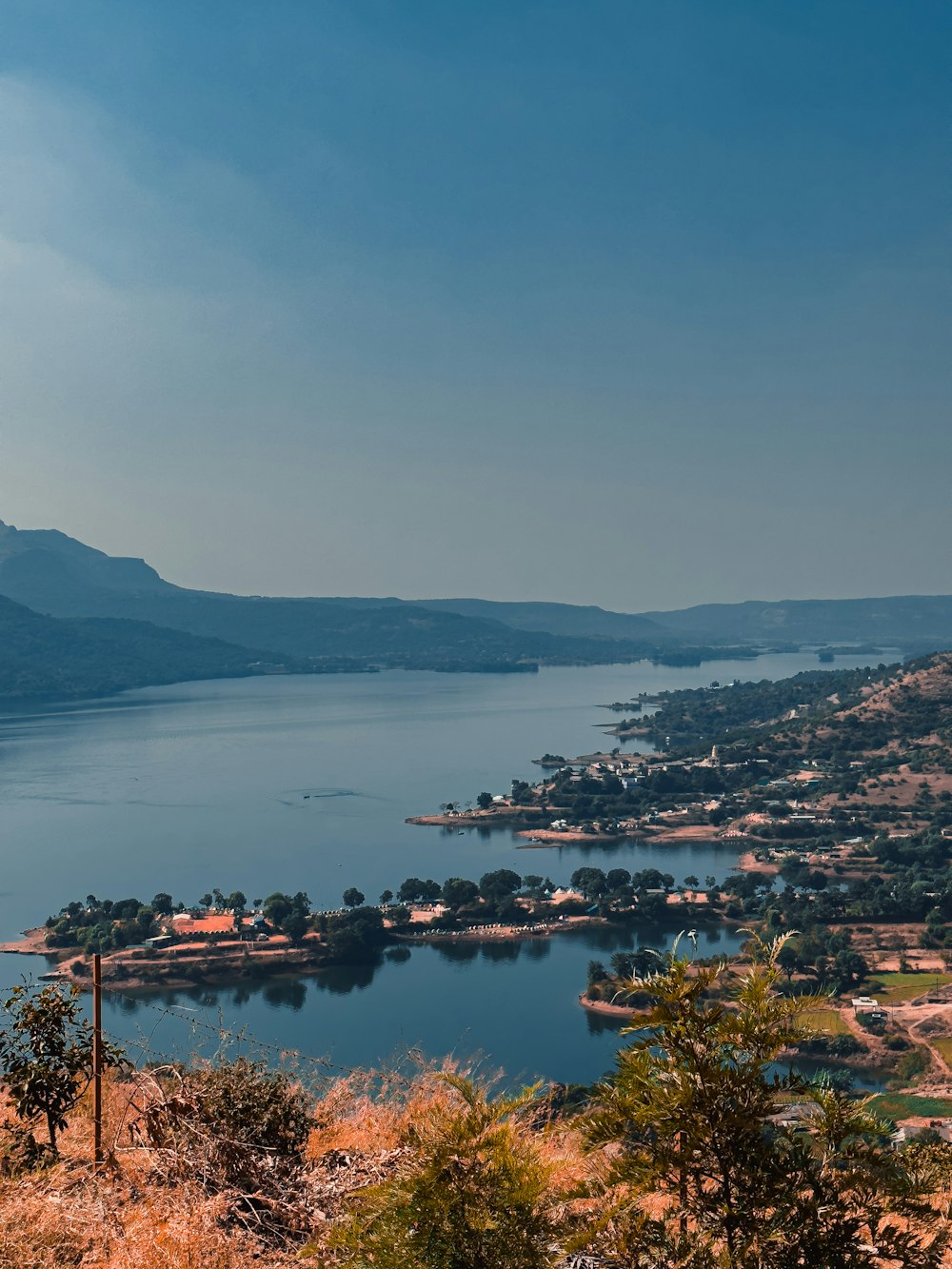 a large body of water surrounded by mountains