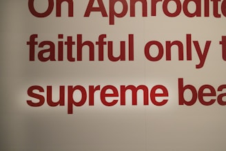 Red text on a clean white background with parts of words and sentences visible, including 'faithful only to' and 'supreme bea'. The text is large and bold.