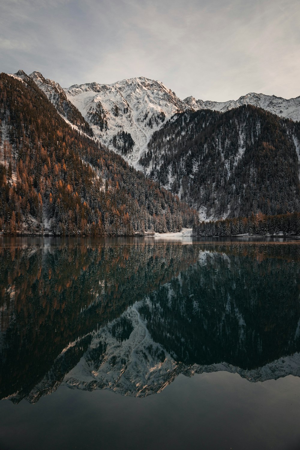 a large body of water surrounded by mountains