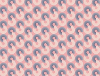 A pattern of stylized, interlocking 'S' shapes in soft pastel tones. The shapes are evenly distributed across the canvas, creating a geometric tessellation effect. The overall composition has a retro and abstract aesthetic.