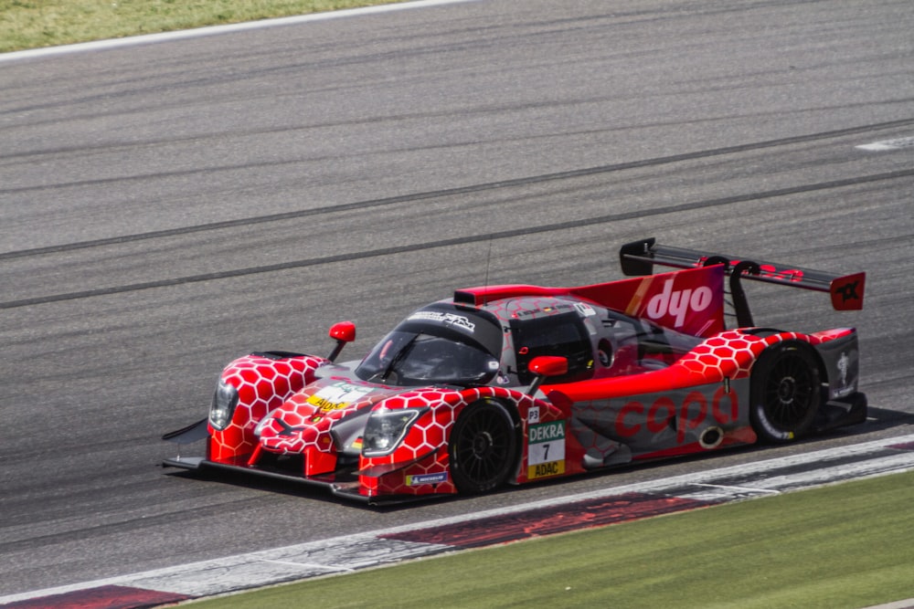 a race car driving on a race track