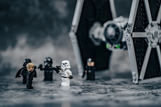 a star wars scene with legos and a lego darth vader