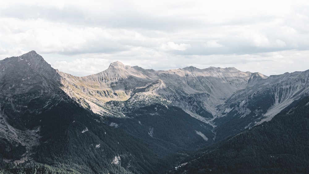 a view of a mountain range from a high point of view