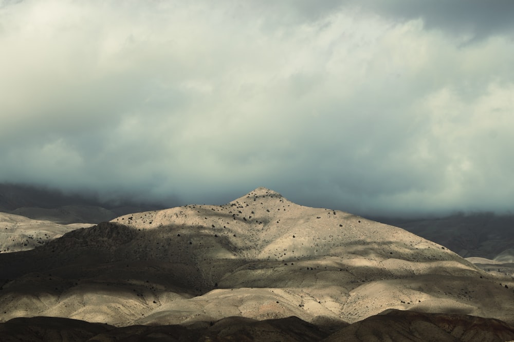 a view of a mountain range under a cloudy sky