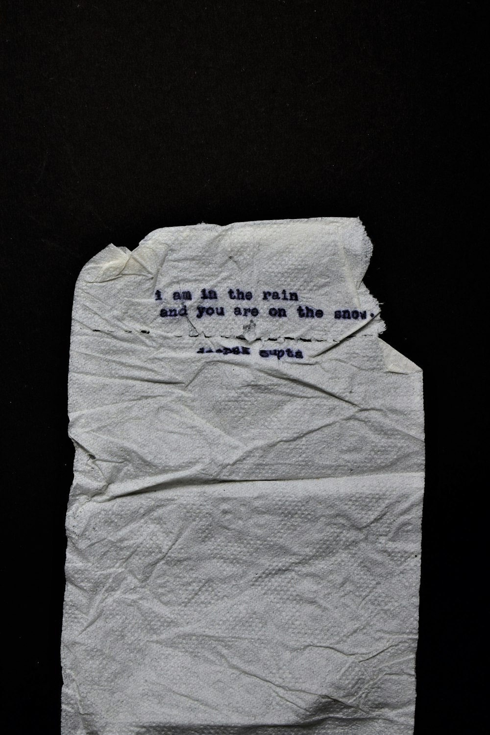 a piece of paper with a poem written on it