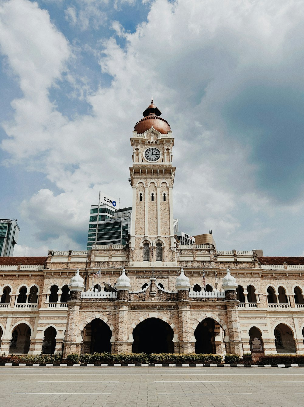 a large building with a clock on the top of it