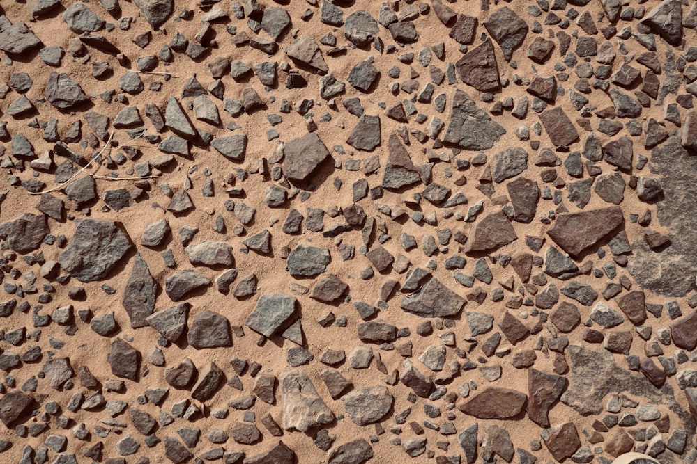 rocks and gravel are arranged in a pattern