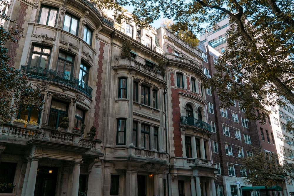 a row of buildings with balconies and balconies