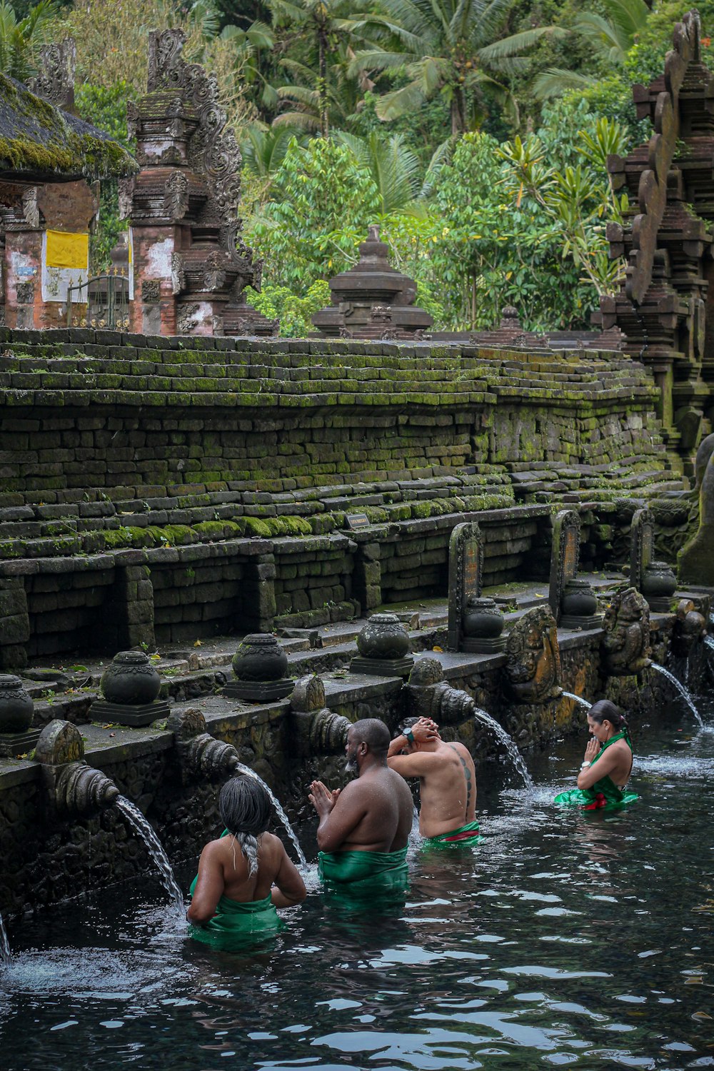 a group of people swimming in a body of water