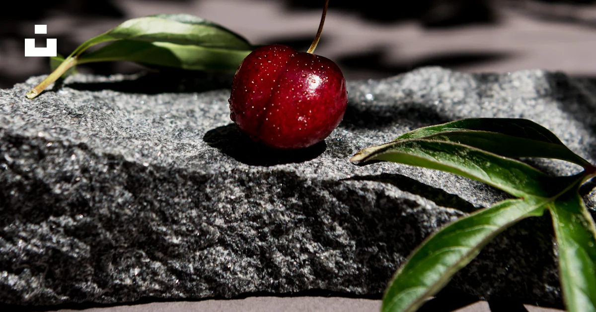 Uma maçã vermelha sentada em cima de uma rocha foto – Imagem grátis ...