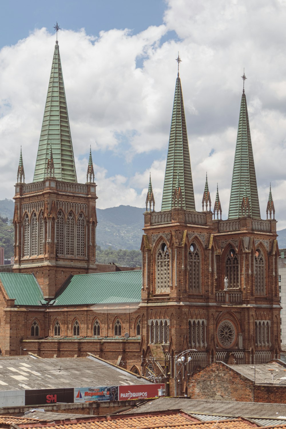 a large cathedral with two towers on top of it