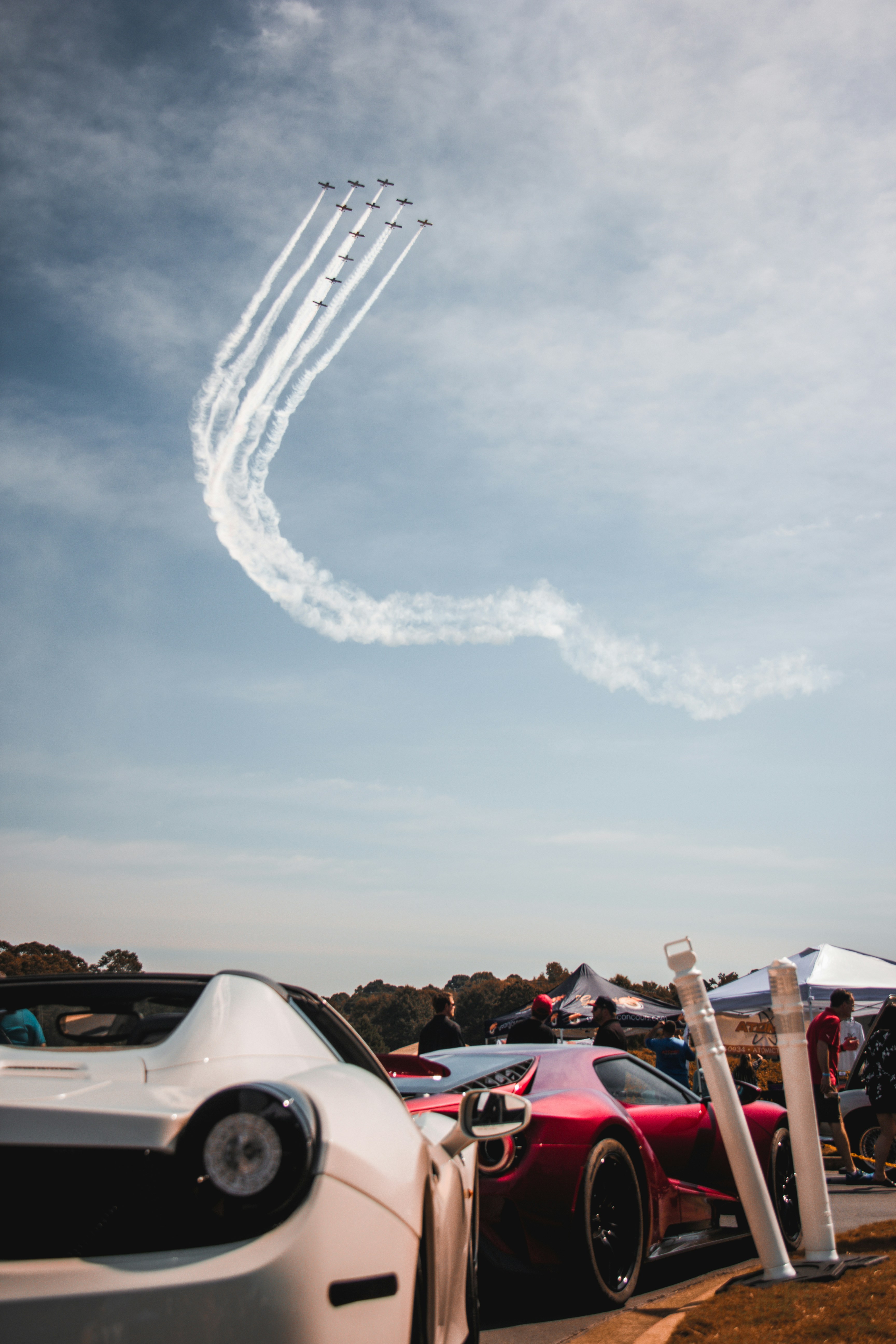 a group of cars parked next to each other