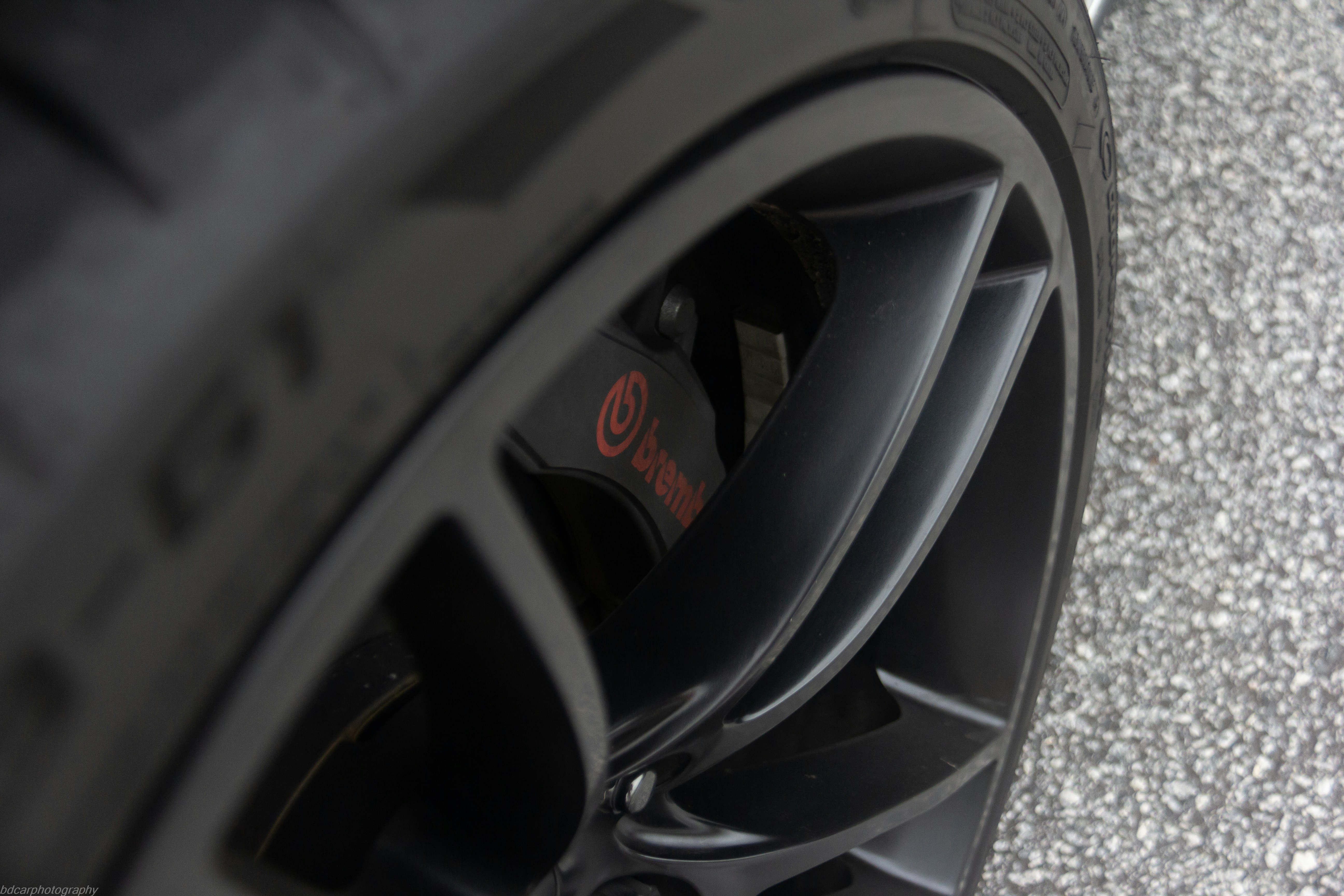 a close up of a tire on a car