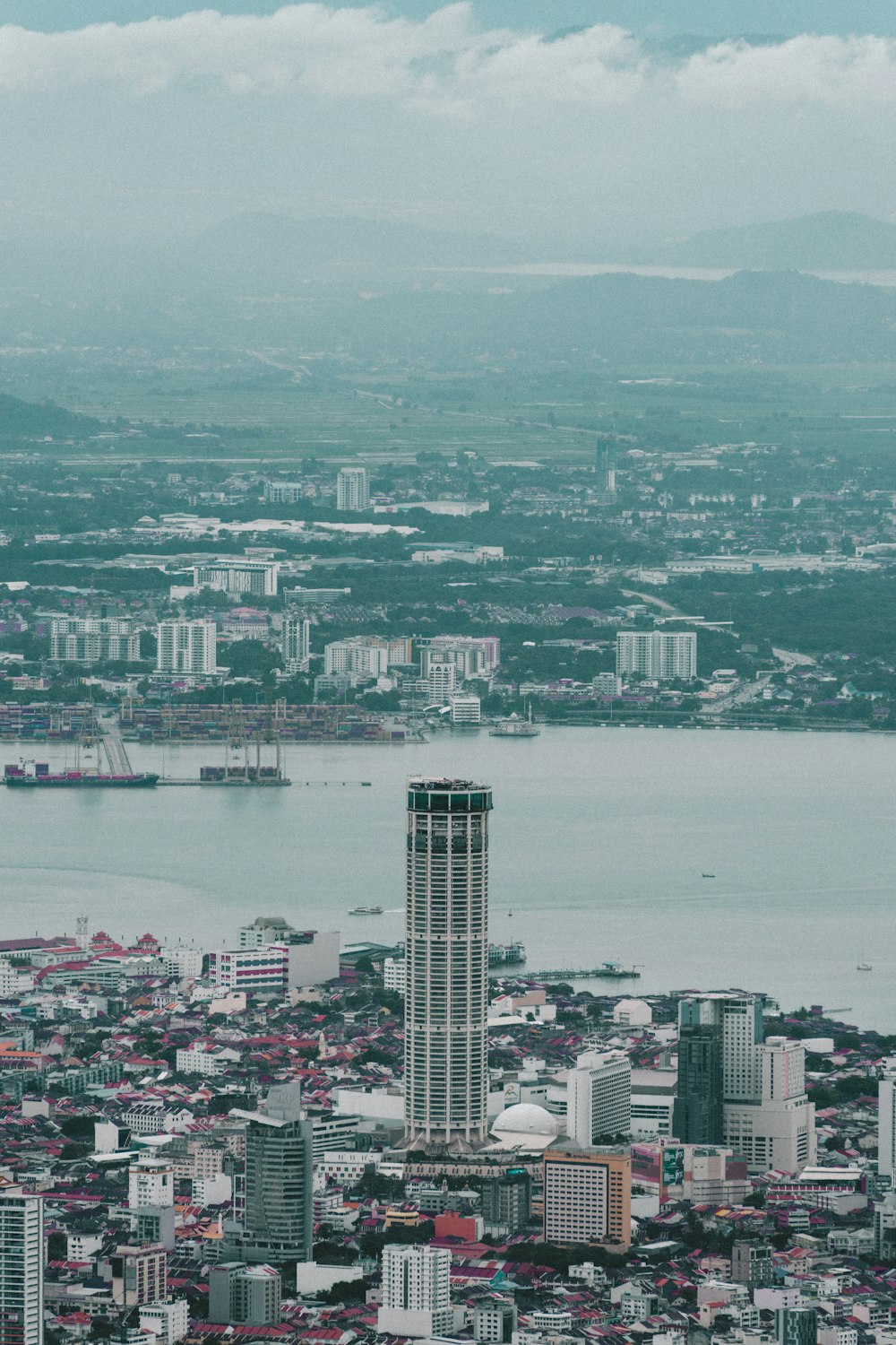 a view of a city and a body of water