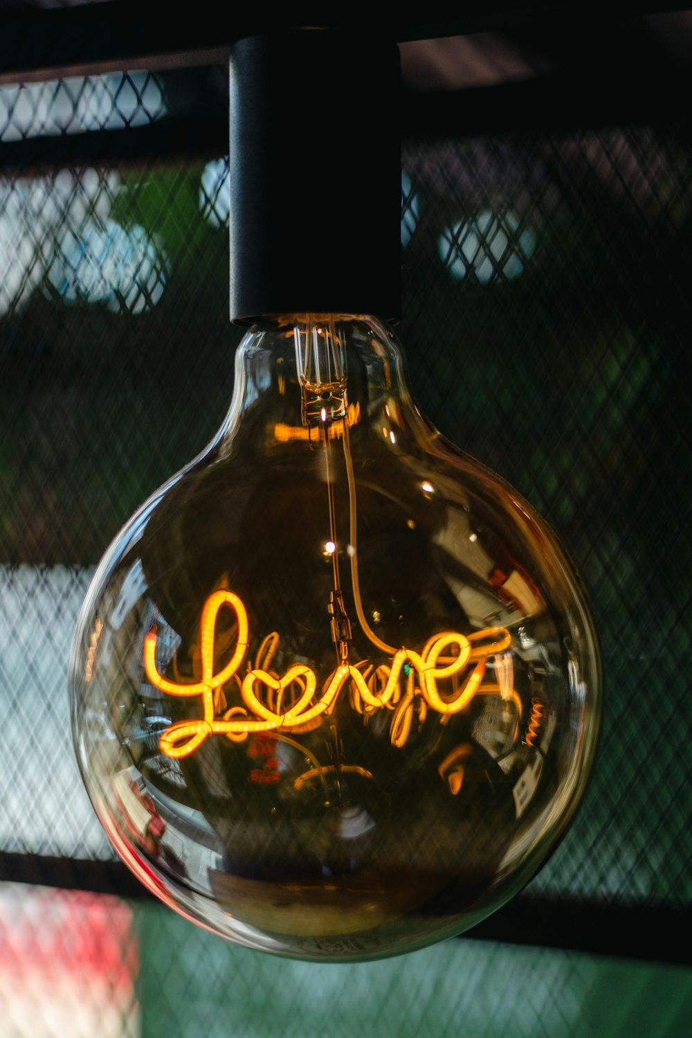 a light bulb with the word lenne written on it