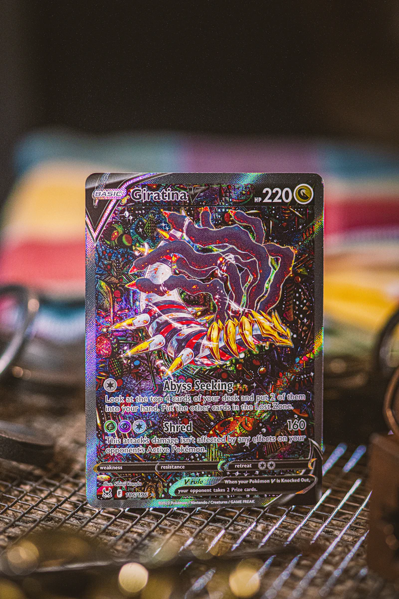 Giratina V alt-art holographic card on the wire rack, BGS 9.5 listed