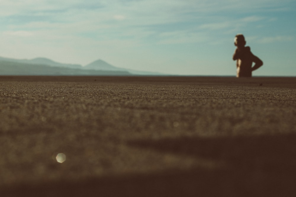 a person standing in the middle of a field