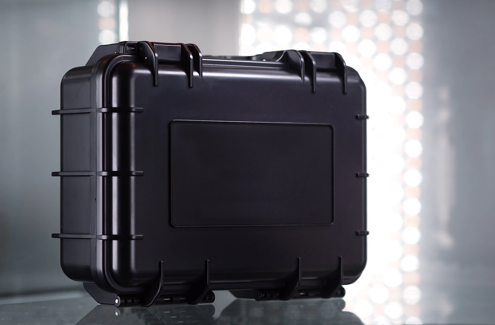 a black case sitting on top of a table