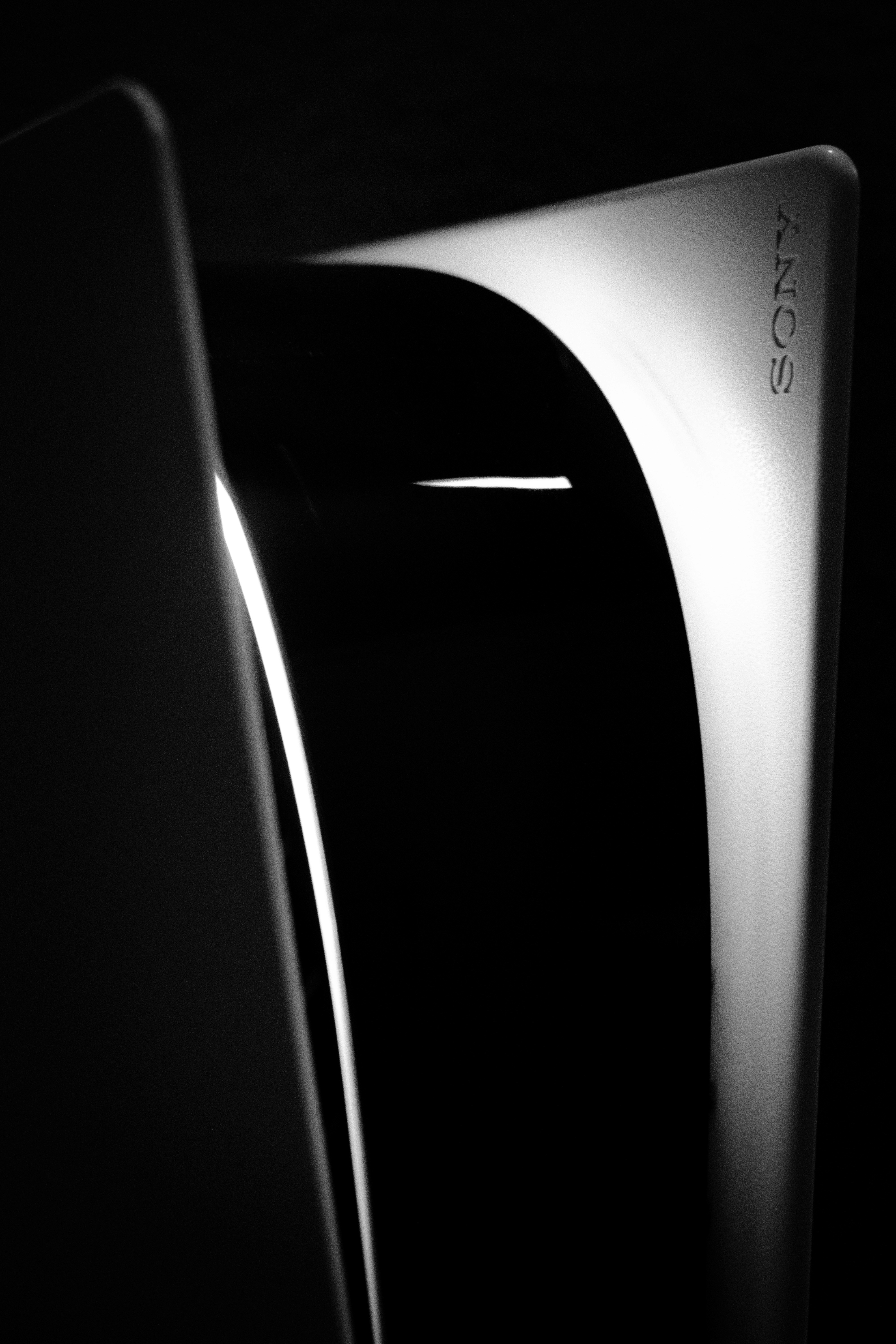 Una foto in bianco e nero del monitor di un computer