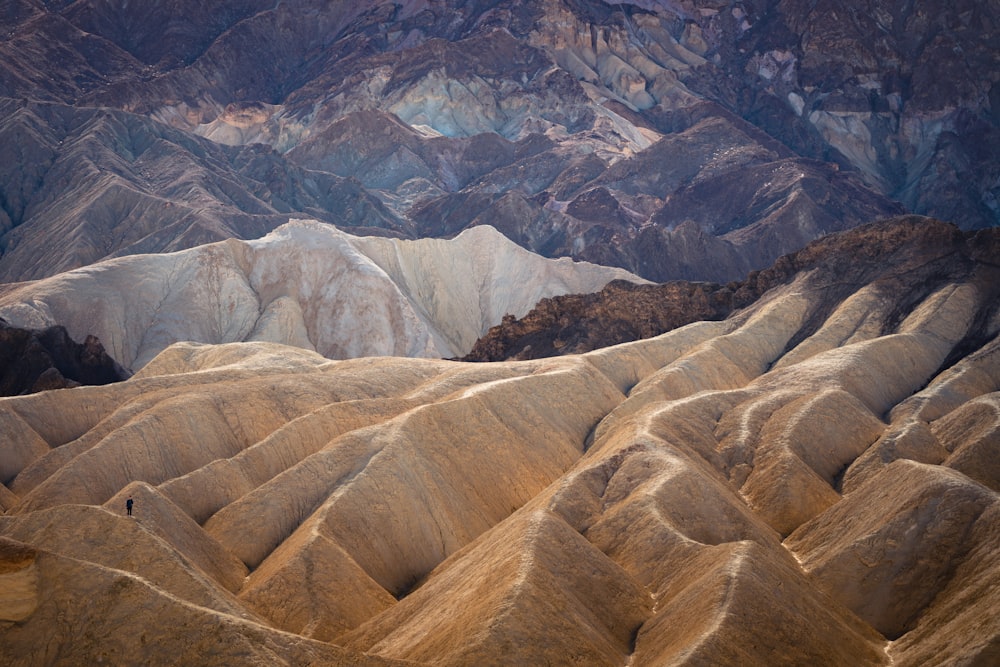 a view of a mountain range from an airplane