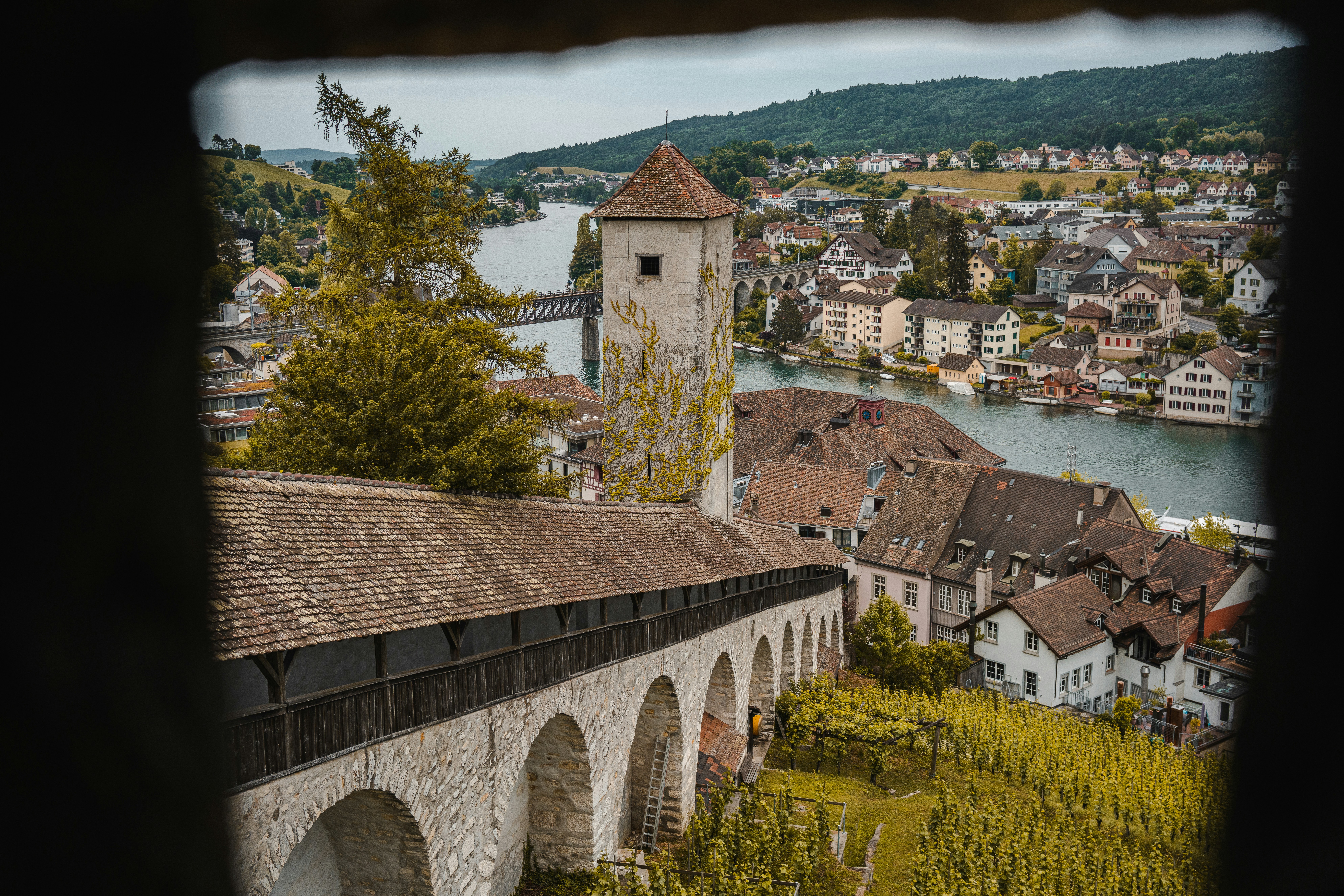 a view of a city from a window