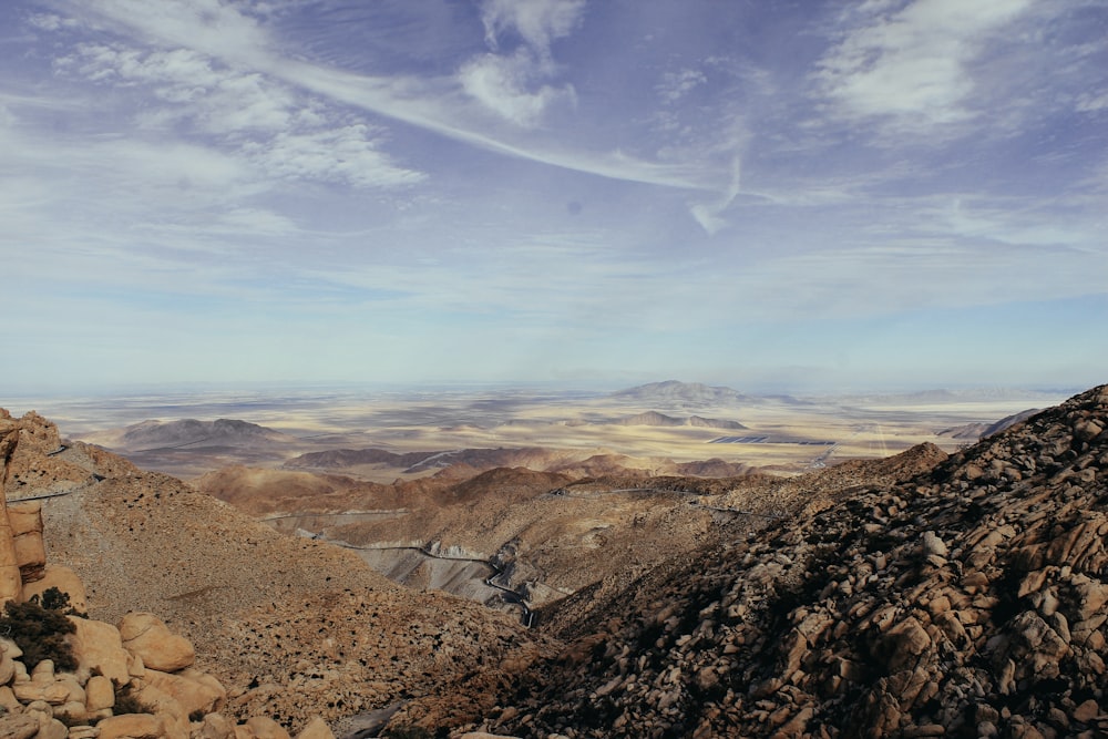 a view of a mountain range from a high point of view