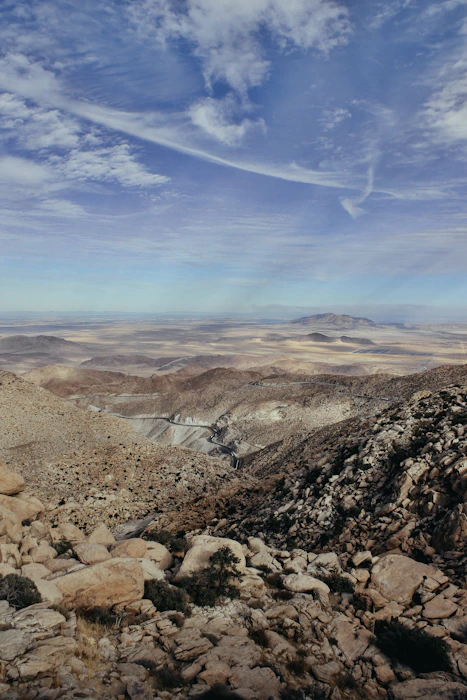 a view of the desert from a high point of view