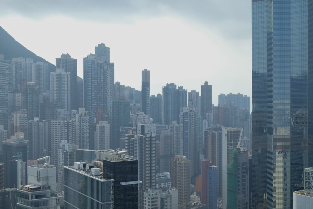 a view of a large city with tall buildings