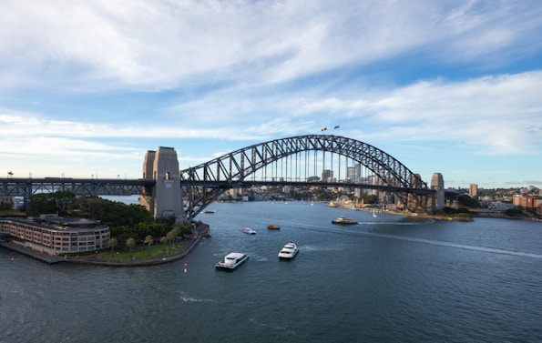 a large bridge spanning over a large body of water