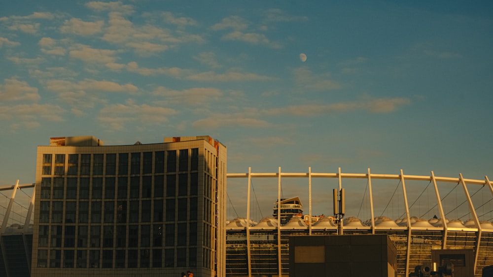 a tall building with a sky background