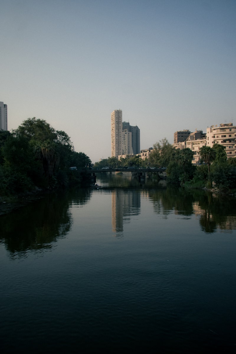 The Nile waterfront with Cairo skyline along the corniche