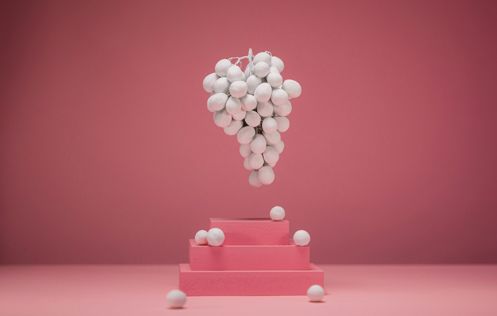 grapes on the pink background 