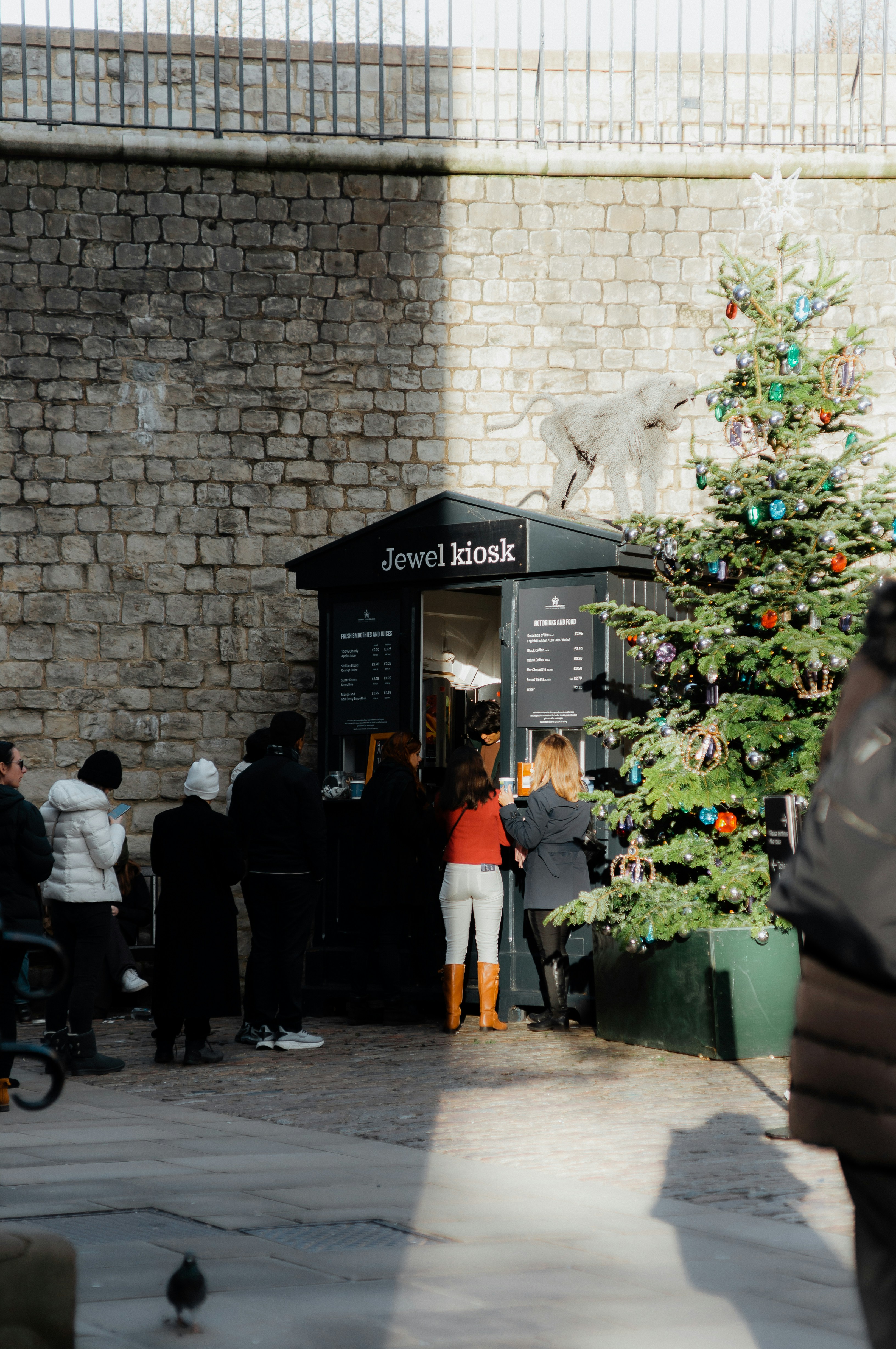 a group of people standing outside of a building